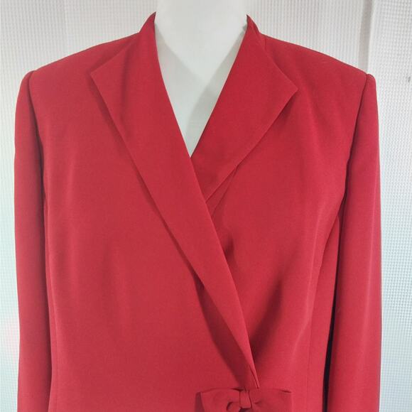 JONES WEAR! ROUGE RED BOW DETAILED WAIST ADORABLE JACKET, BLAZER! SZ 14 - Picture 4 of 11
